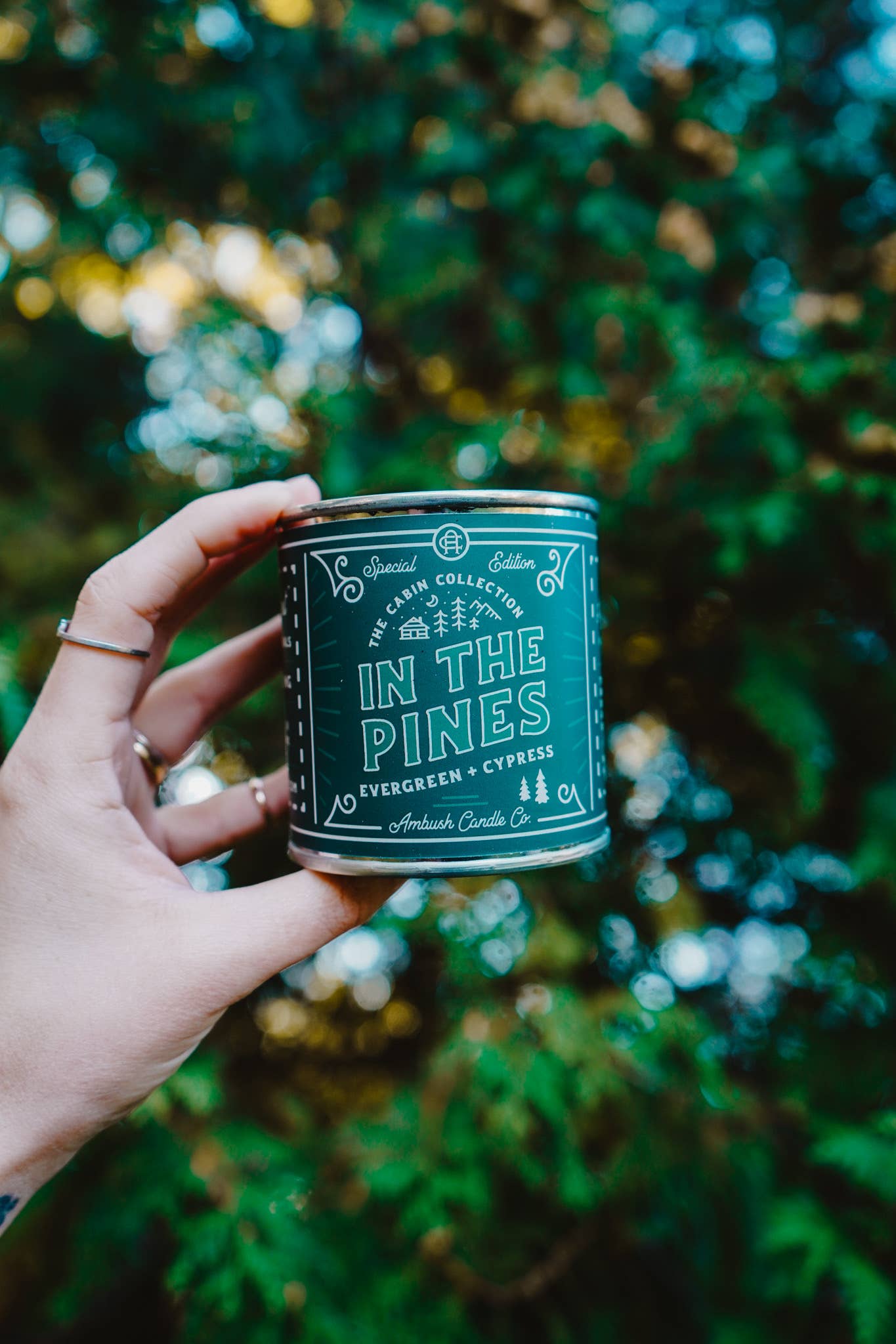 Ambush Candle Co. - In The Pines | Evergreen + Cypress 8oz Soy Candle