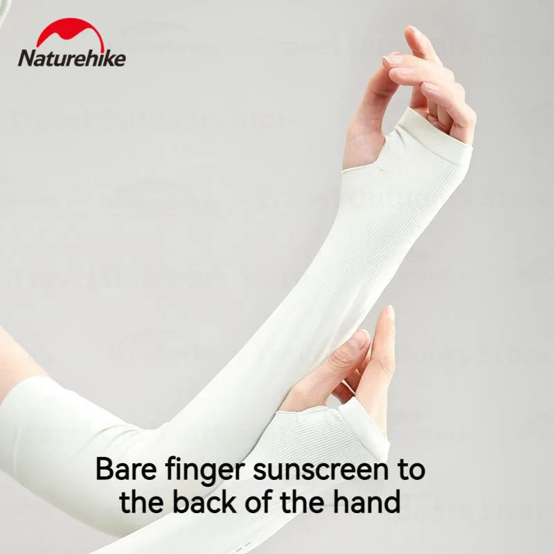 Naturehike POCKET SUN Outdoor Sunscreen Sleeve Sun UV Protection Ice Cooling Arm Cover Unisex Running Biking Non-Slip Long Gloves No Finger Sleeves