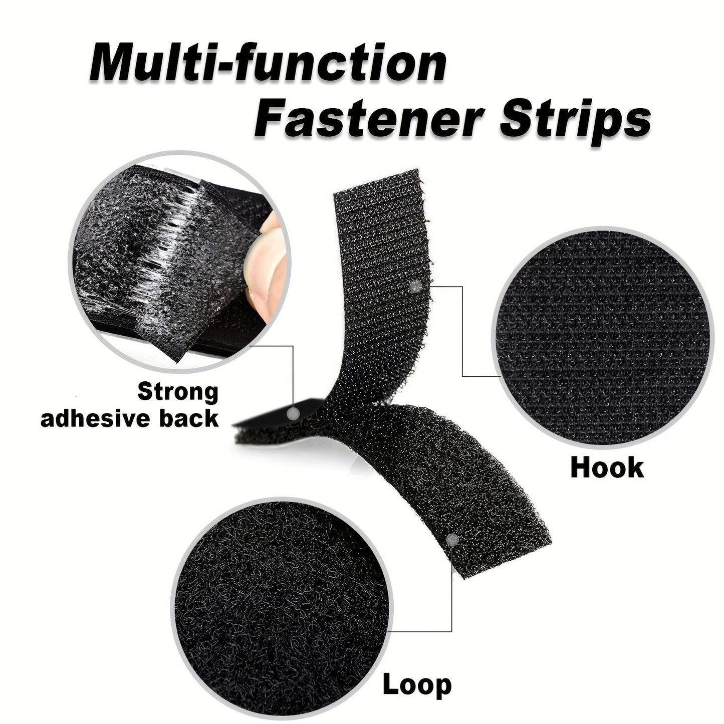 Hook & Loop Tape Strips with Adhesive Back - TJR7X9B