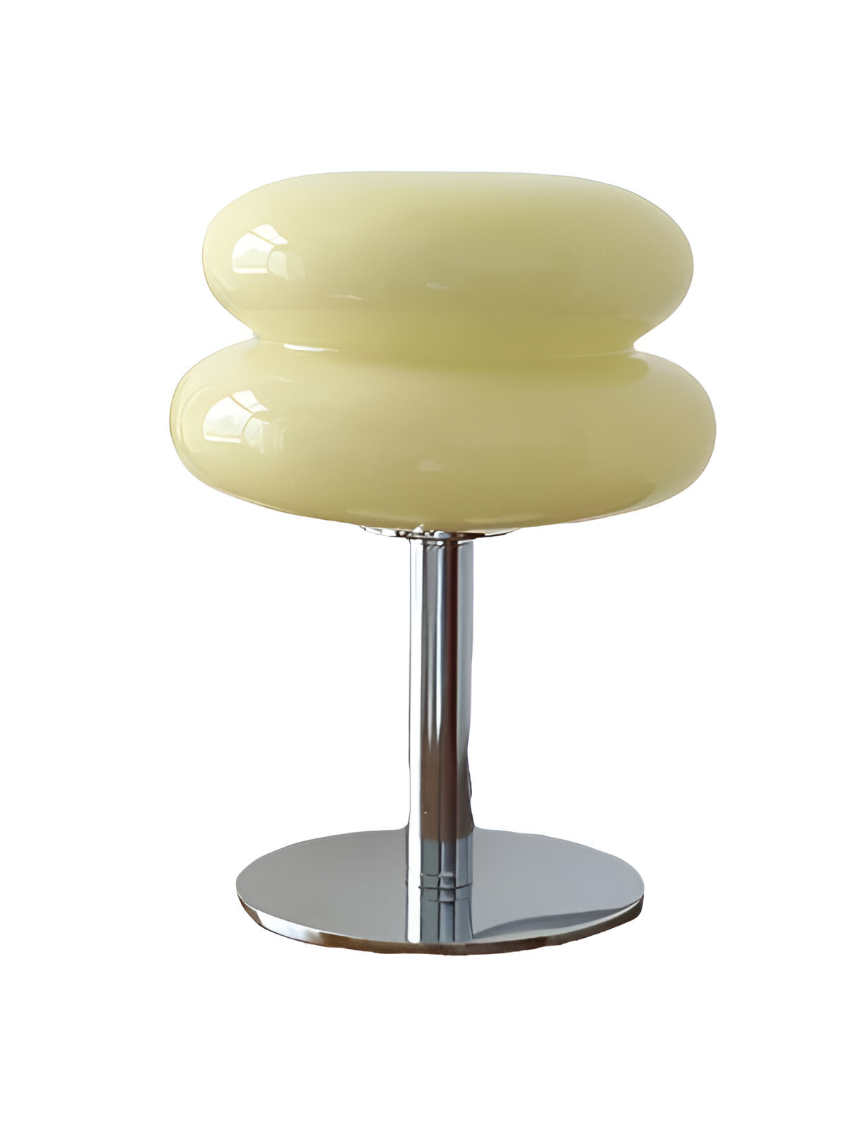 Glass Mushroom Table Lamp With Metal Base