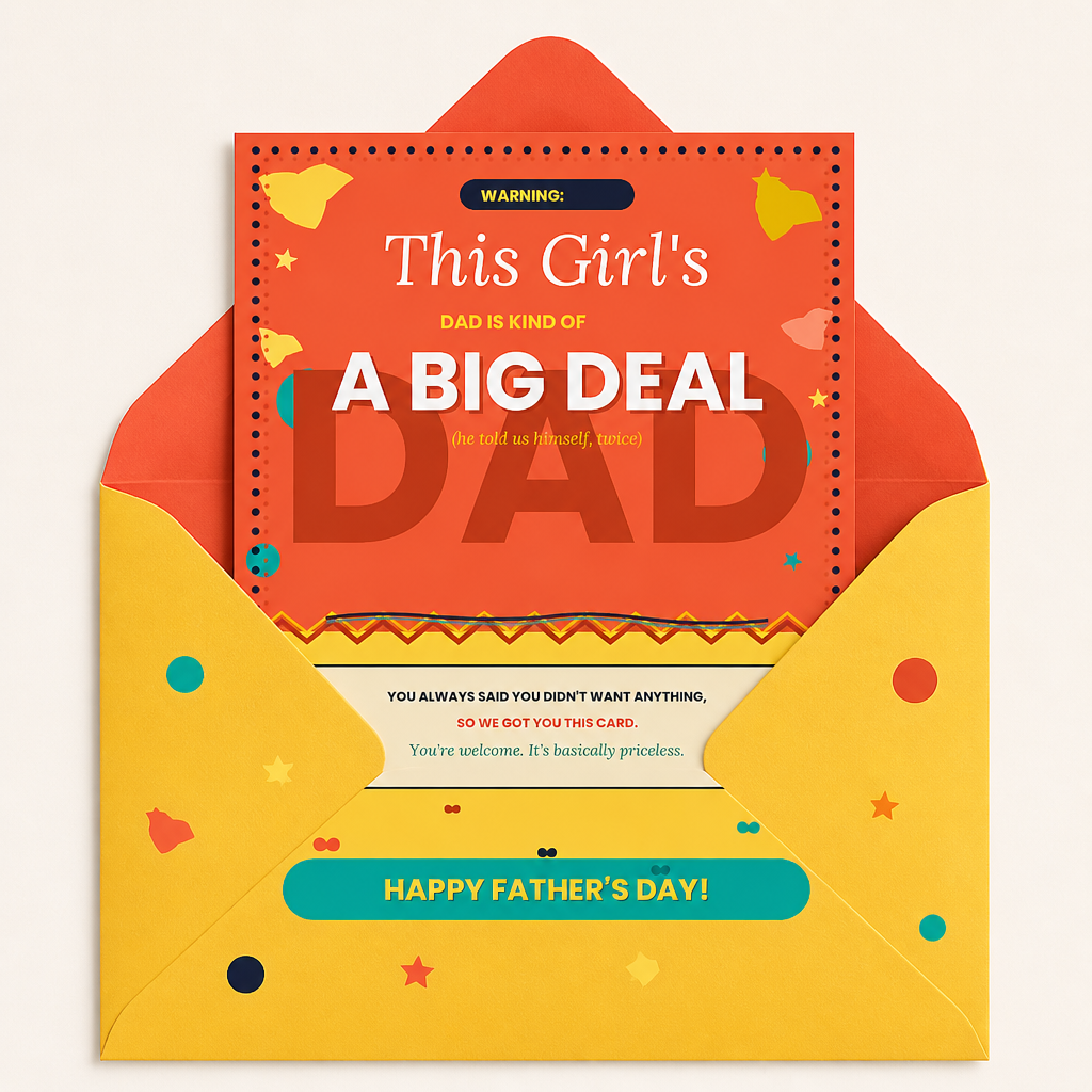 Girls Dad - Fathers Day Card