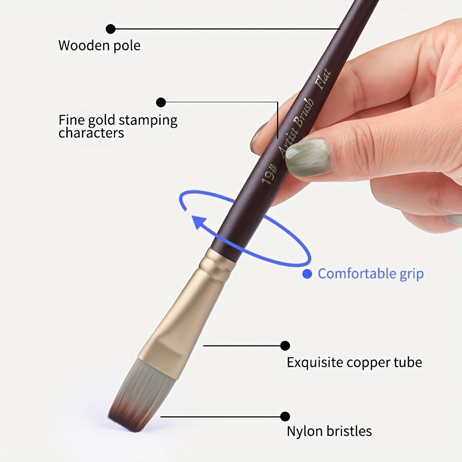 Giorgione 24pcs Premium Nylon Brush Set with Portable Beige Storage Bag - VU92