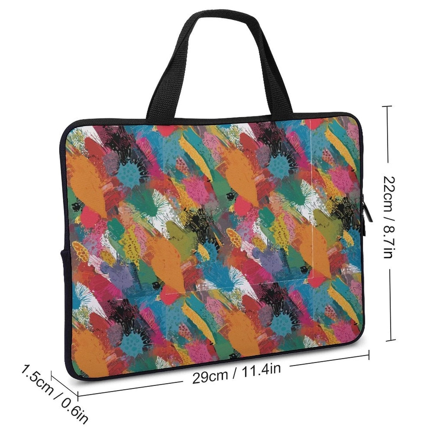 AOP Neoprene Laptop Sleeve for the Aesthetic Tech Collector — Bold Print Soft Carry Case, Waterproof Scratch-Resistant, Handle Strap