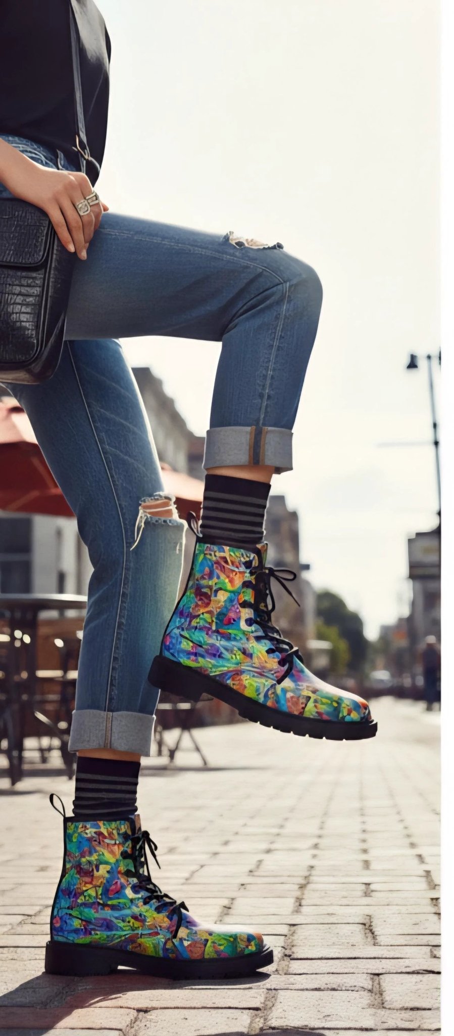 Vandals Velvet Martin Short Boots - Designer All-Over Print Combat Boots for Edgy Streetwear