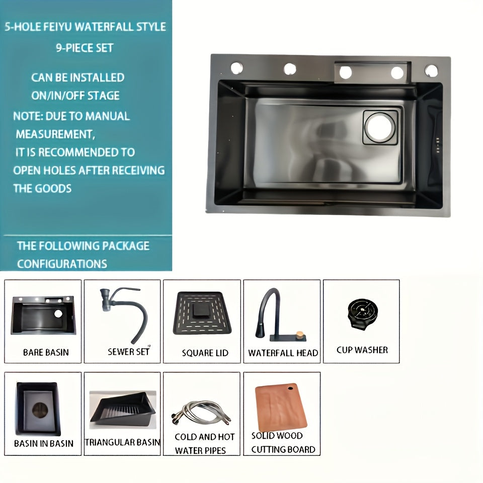 Luxury Stainless Steel Bathroom Sink- HMT24BR