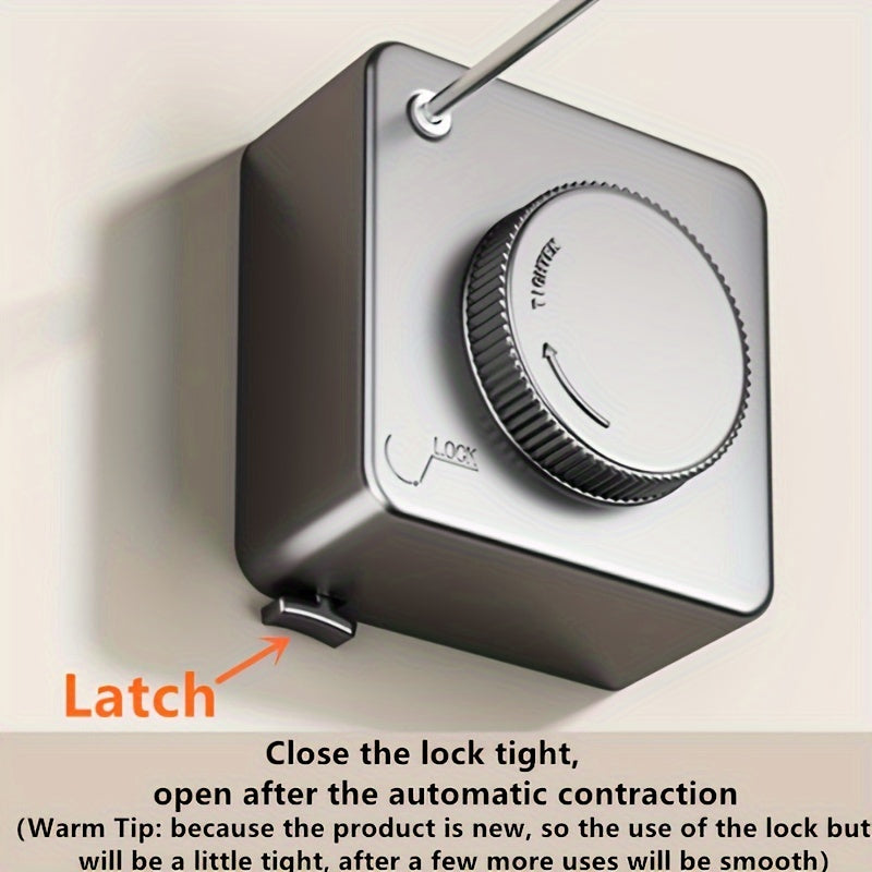 Heavy-Duty Retractable Clothesline, 4.75m Stainless Steel Rope TJR9H4S