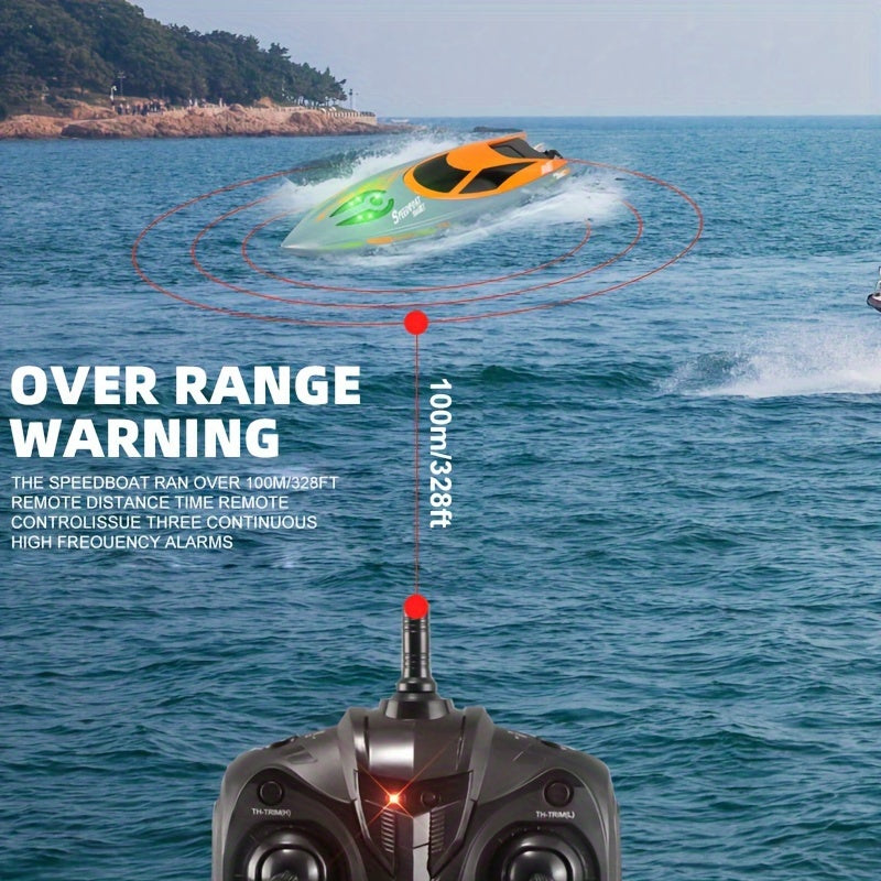 Remote Control Boat, High-Speed 12.43mph RC Boat with LED TJR6C3R