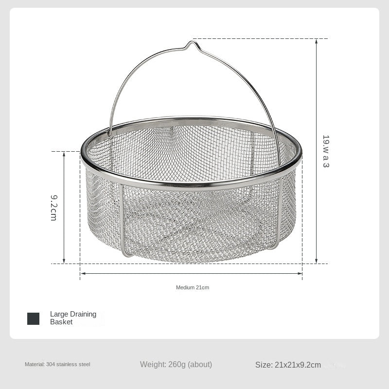Campingmoon CC-22 Stainless Steel Drain Basket Portable Lightweight Round Mesh Net Strainer For Washing Draining Foods Folding Handle Filter Basket
