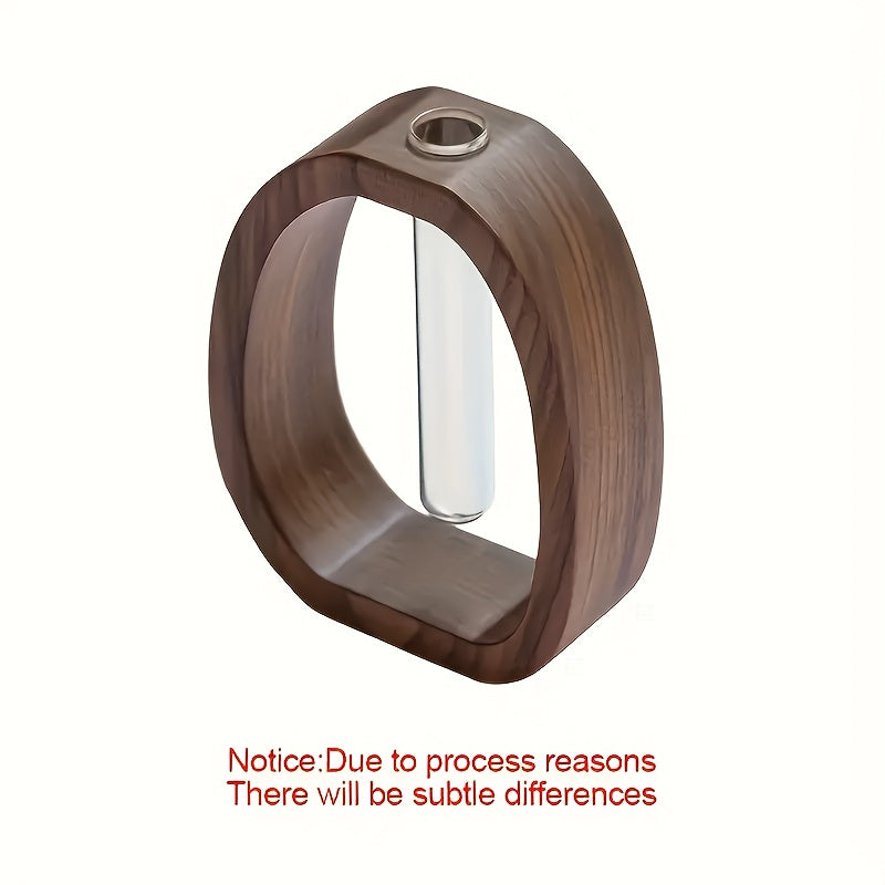 Walnut Geometric Art Vase for Hydroponic Plants TJR5M8P