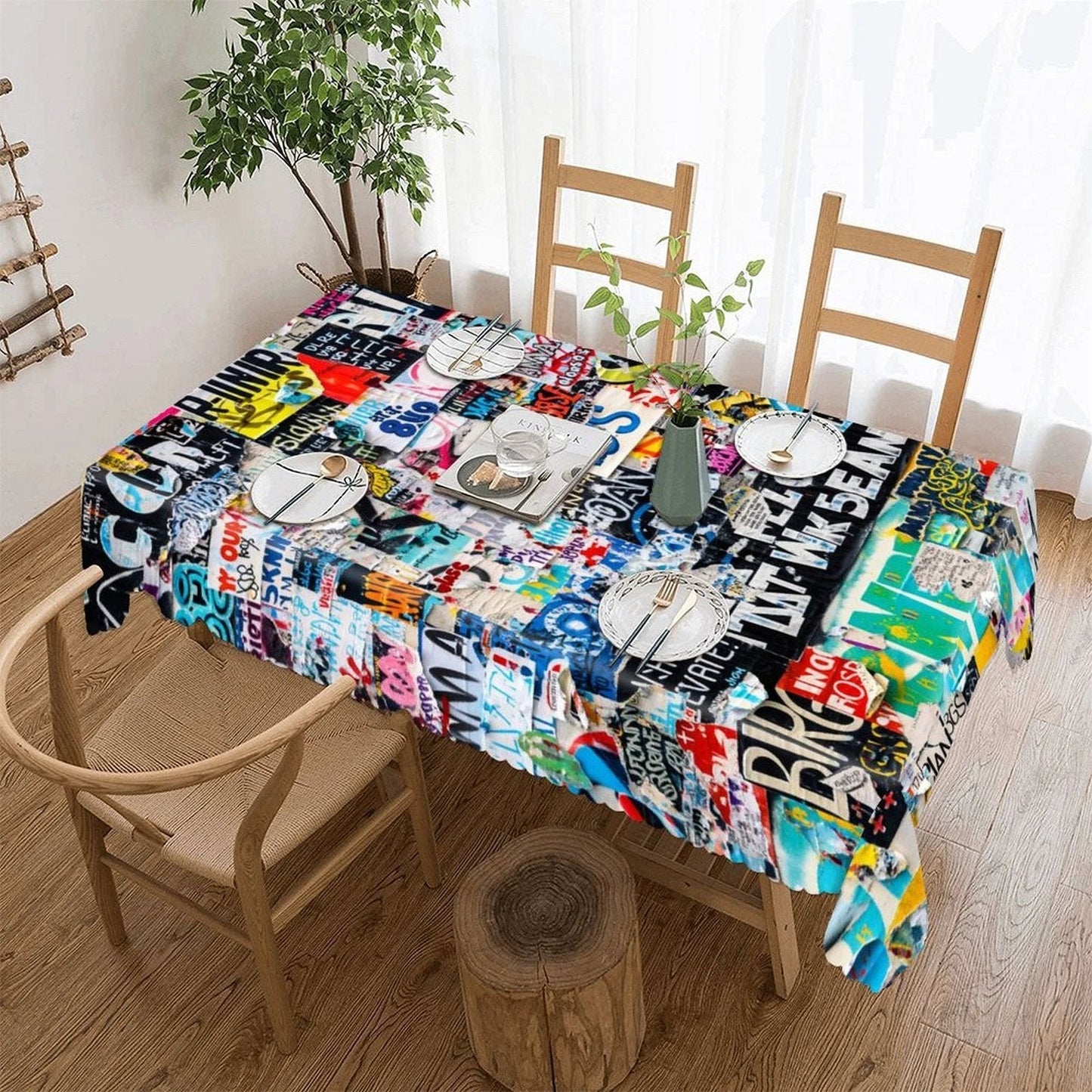 Kitchen Rectangular Tablecloth(One-sided Printing)