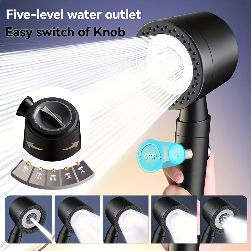 Luxurious Handheld Showerhead, 5 Adjustable Modes TJR9D3X