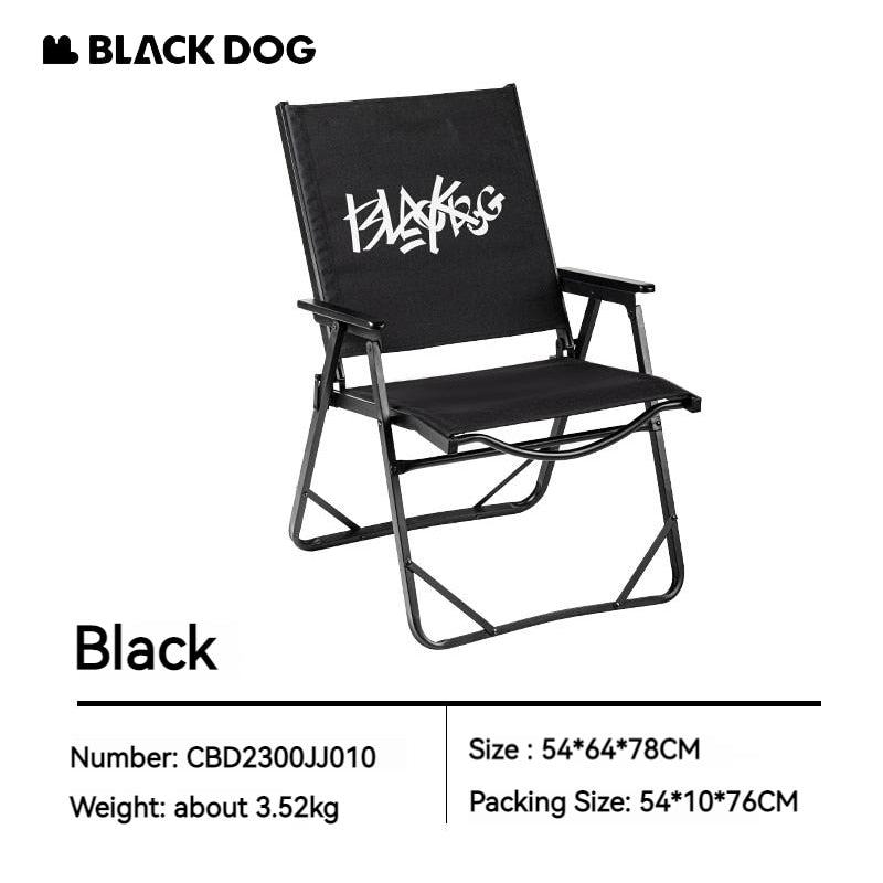 BLACKDOG Folding Kermit Chair Portable Lightweight Armchair Backrest Seat Load Bearing Up to 120kg 600D Oxford Cloth