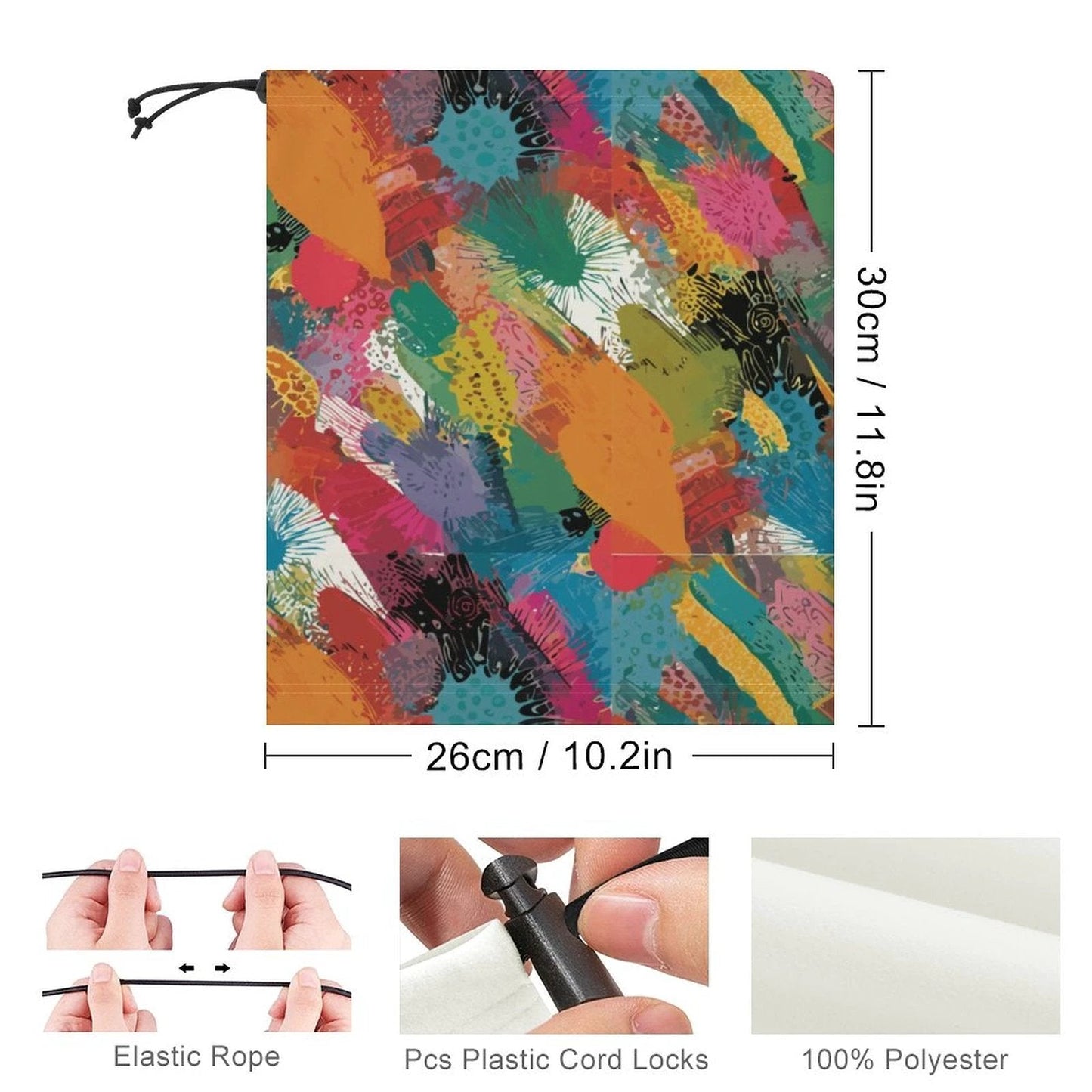 Painted Camo Neck Gaiter — Multicolor Brush-Dab AOP Face Cover for Festival, Trail & Slope Days