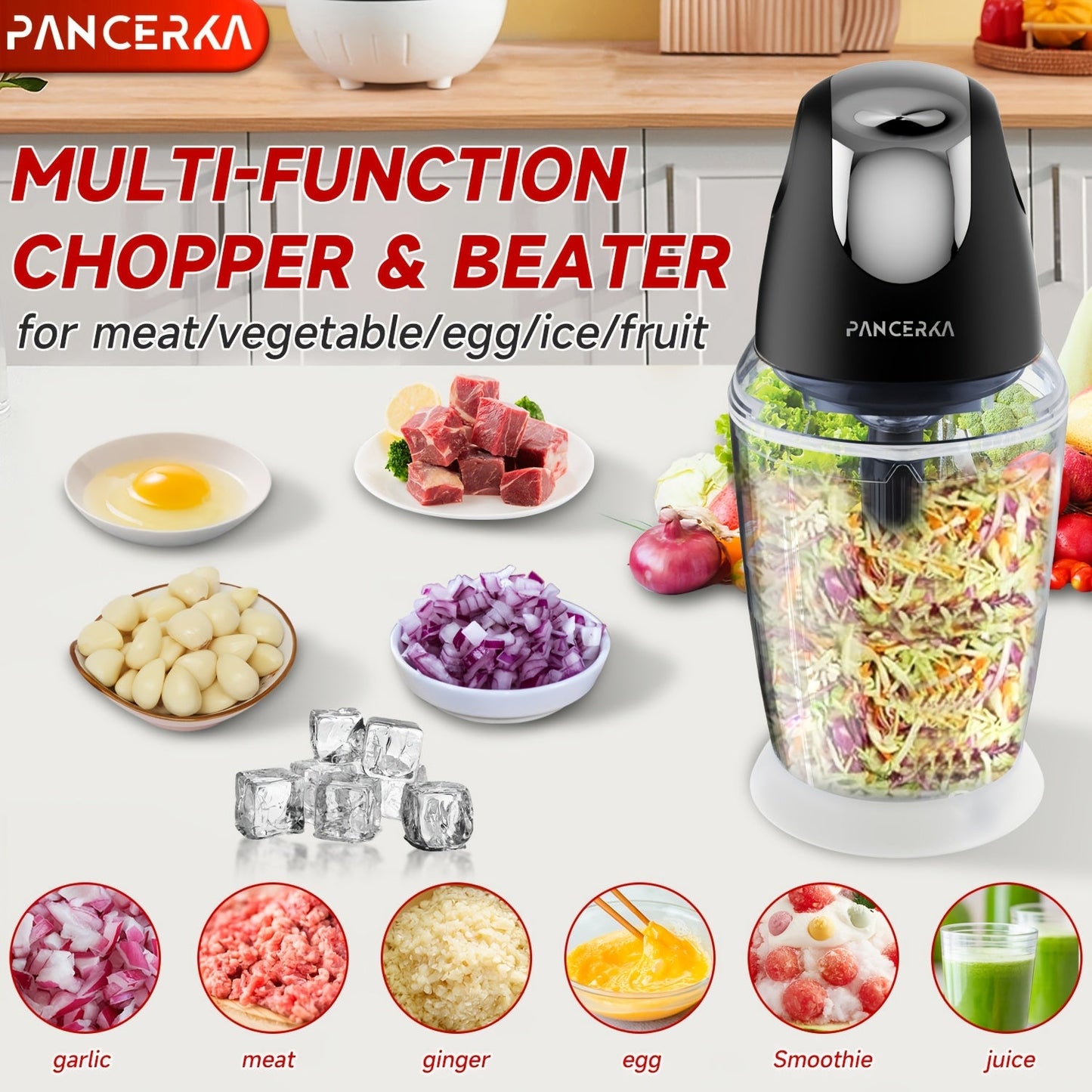 PANCERKA 1500ml Food Processor  28000 RPM Motor European Plug-K7C7