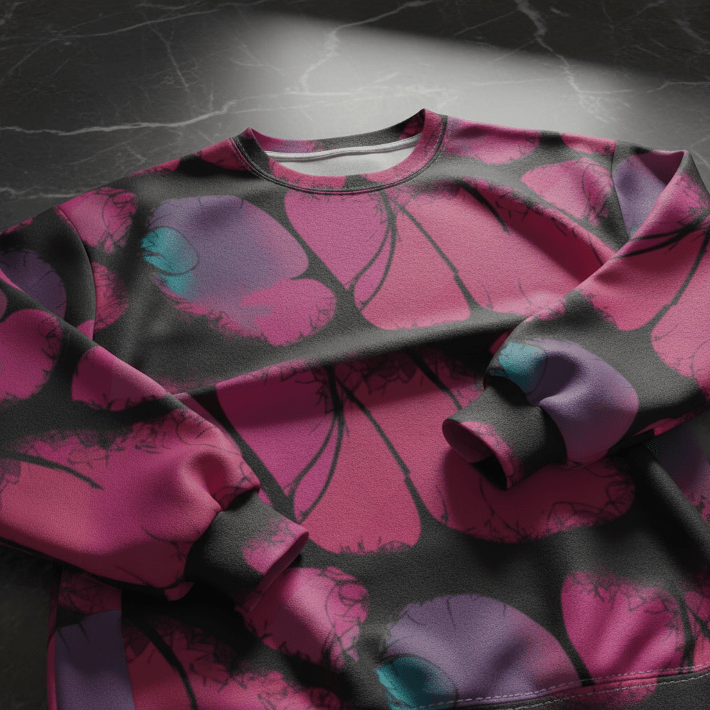 Evil Intentions Dark Art Sweatshirt for Alt Streetwear Collectors — 320gsm Fur-Lined Fleece AOP, Full-Bleed Dark Maximalist Print