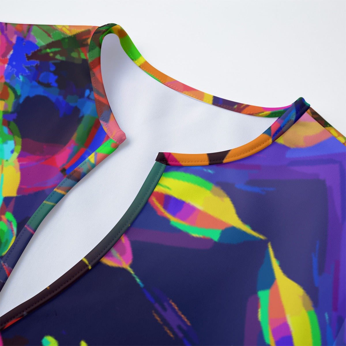 "Exotic Bloom" Women's Long Sleeve Outwear | Lightweight Boho V-Neck Duster Jacket