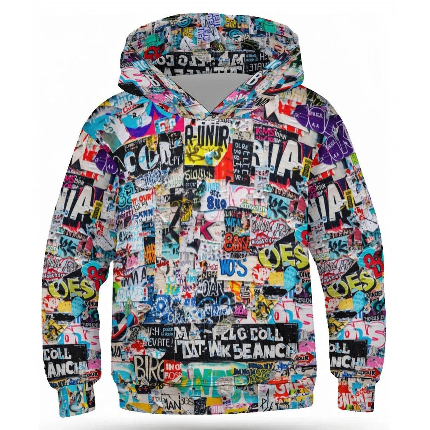 Mini Maximalist AOP Kids Hoodie | 230gsm Terylene Children's Sweatshirt — Bold Print, No-Drawstring Safety Design