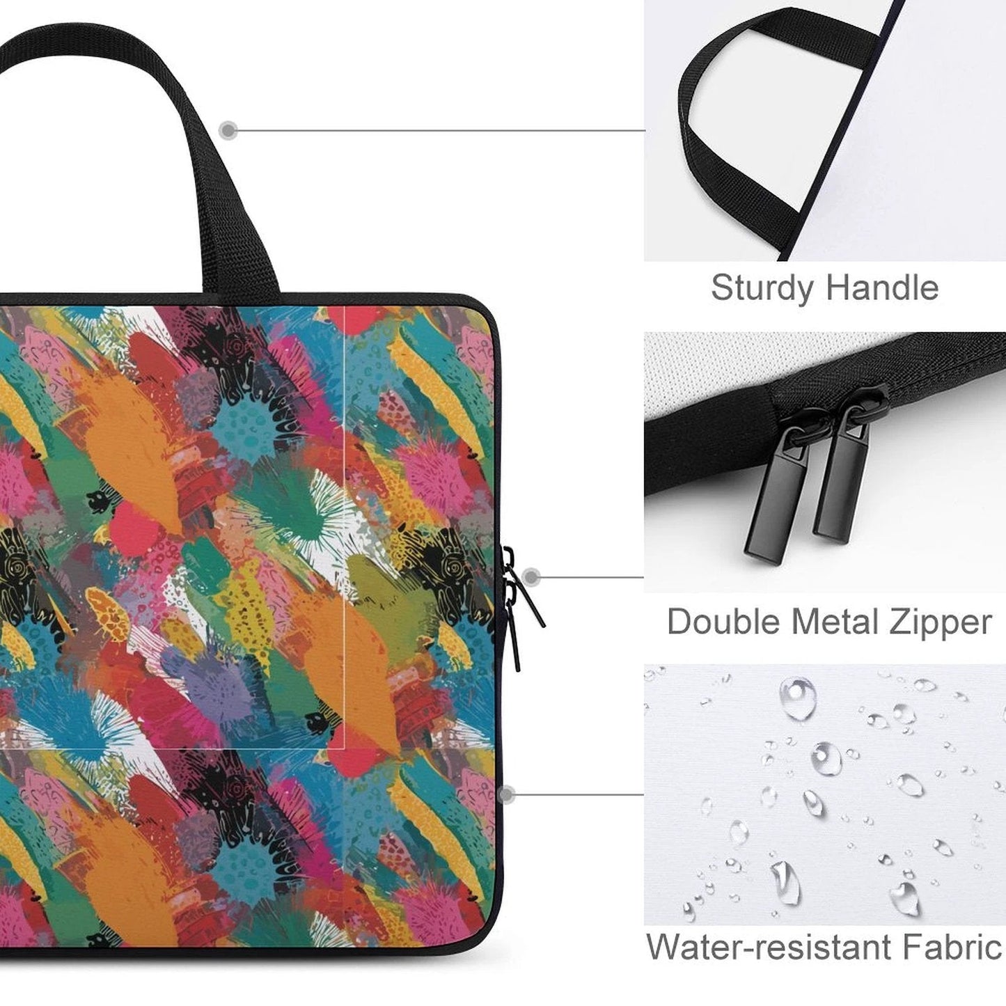 AOP Neoprene Laptop Sleeve for the Aesthetic Tech Collector — Bold Print Soft Carry Case, Waterproof Scratch-Resistant, Handle Strap