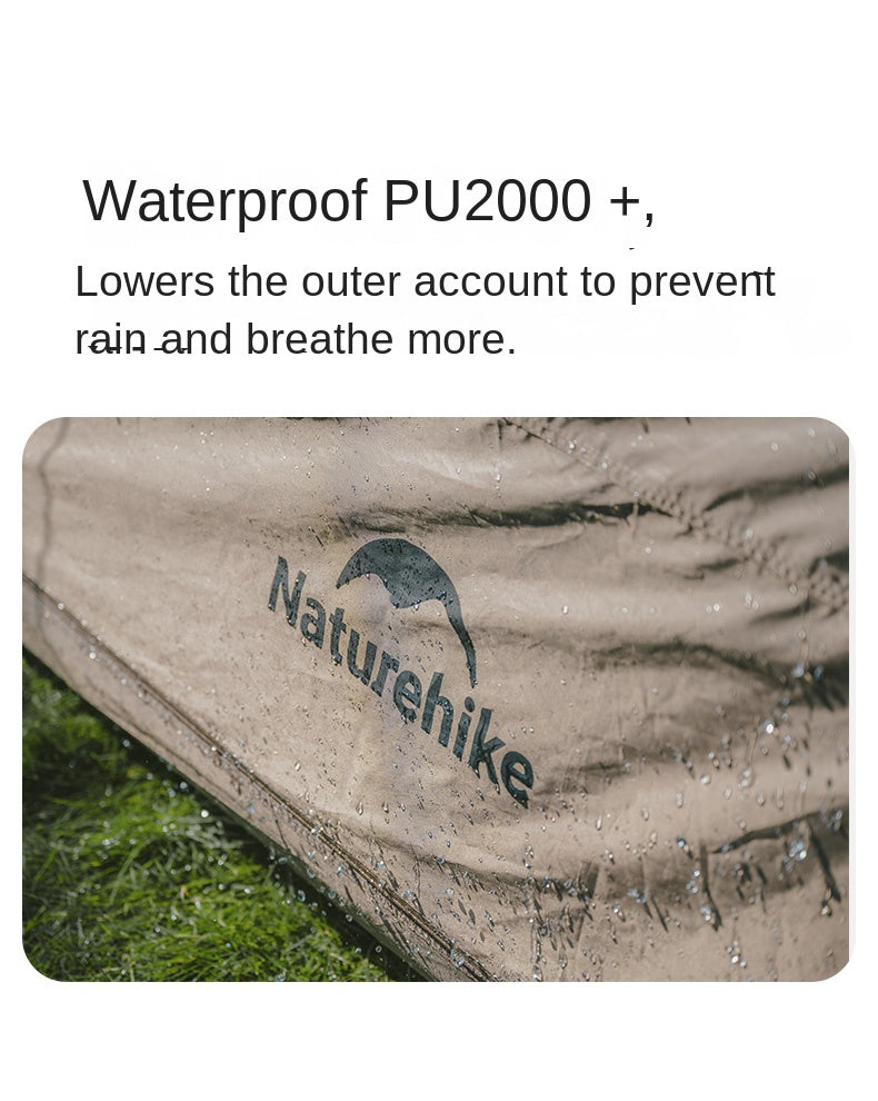 Naturehike VILLAGE 5.0 Gen 3 Fast Build Automatic Tent 1 Bedroom 1 Living Room Extended Canopy Double Layer Tent 4 Person Ti Black Coated Sunscreen