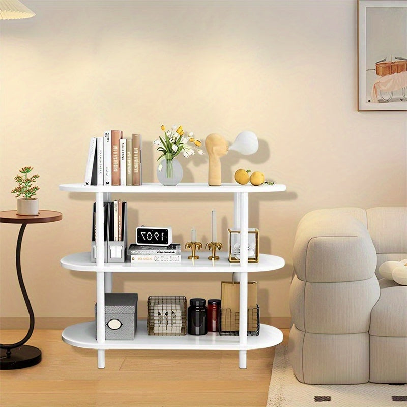 Modern White Wooden Tiered Shelf - HVH0