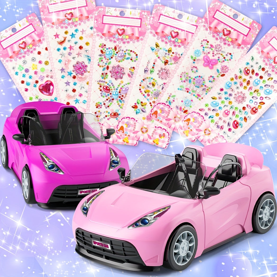 DIY Sticker Princess Sports Car  Fits 2921 cm Dolls-1S6H