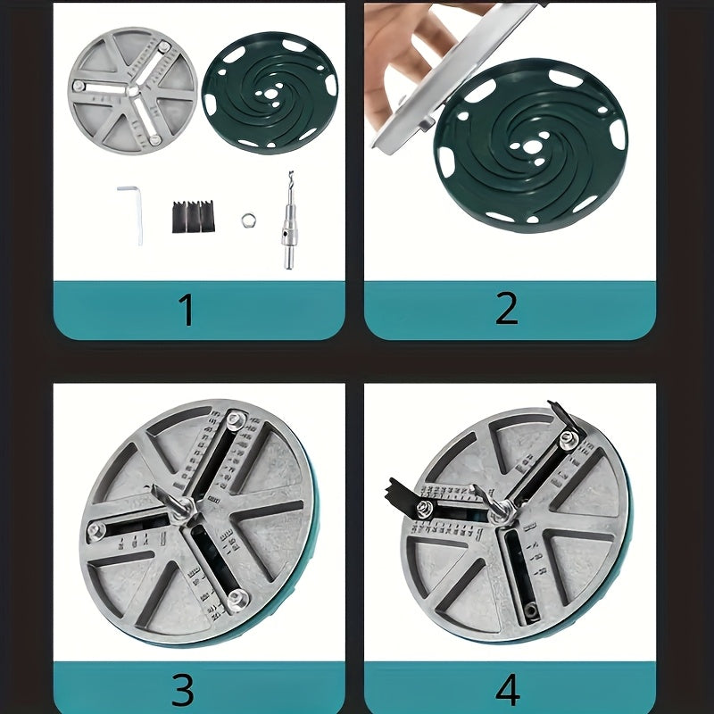 Adjustable Hole Saw Blades Set, 4.57-12.95cm Diameter TJR8W4C
