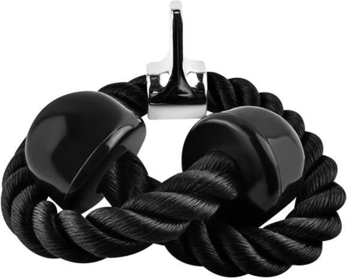 Tricep Rope - Trekkoord voor Krachtstation - Zwart - Nylon 70 CM