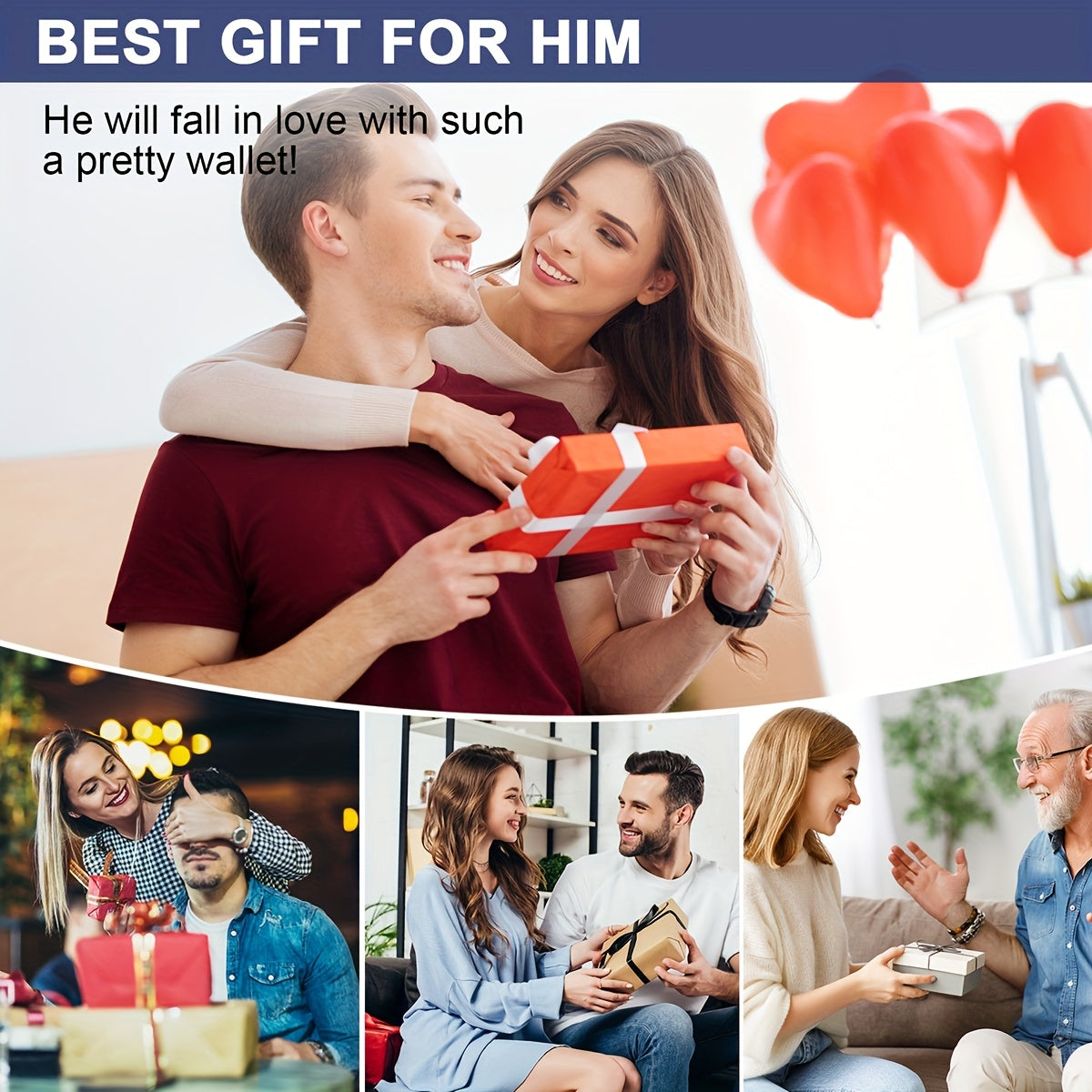 Men's Ultra-Thin RFID Leather Wallet with Card Holder - TJR4K7Y