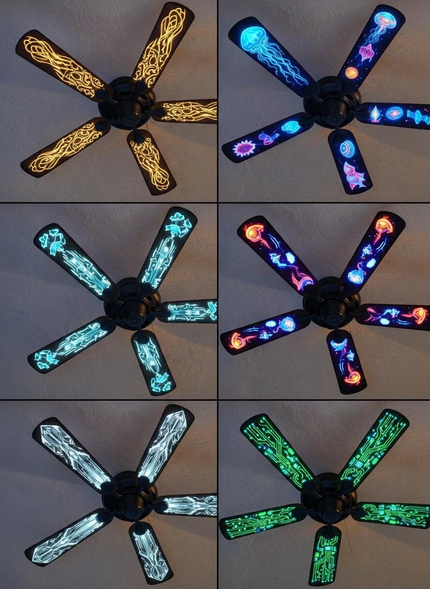 Kinetic Insect Ceiling Fan Decals | Cyberpunk Steampunk Art