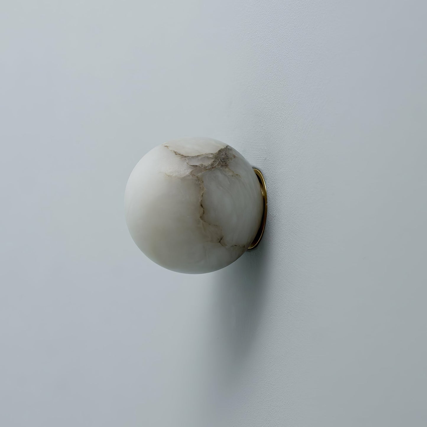 Mini Orb Alabaster Wall Light With Sculpted Stone Shade