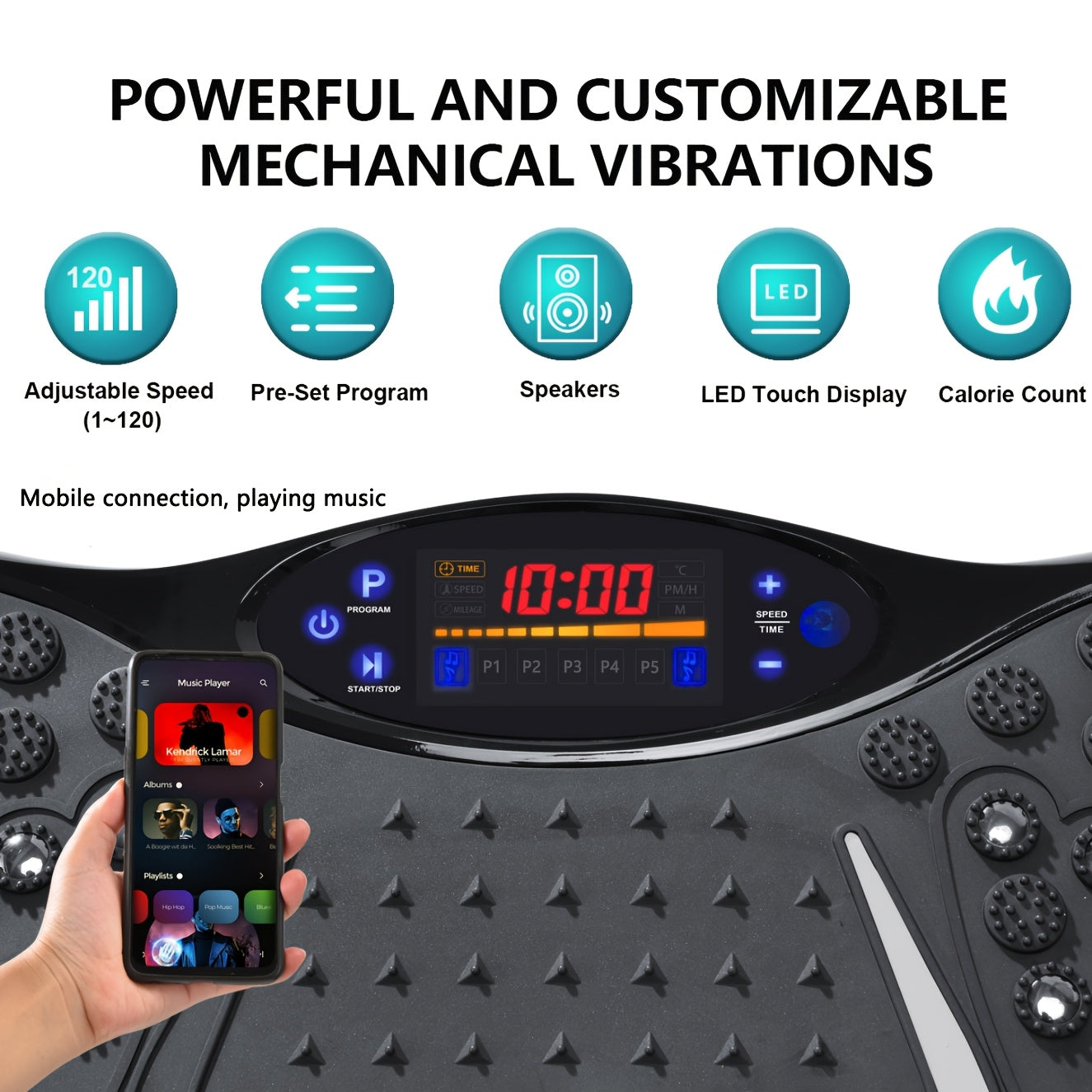 SORUDEL Full Body Vibration Board with Resistance Bands TJR3M9S