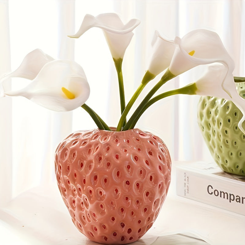 Handmade Nordic Style Elegant Raspberry Resin Vase - SIC9