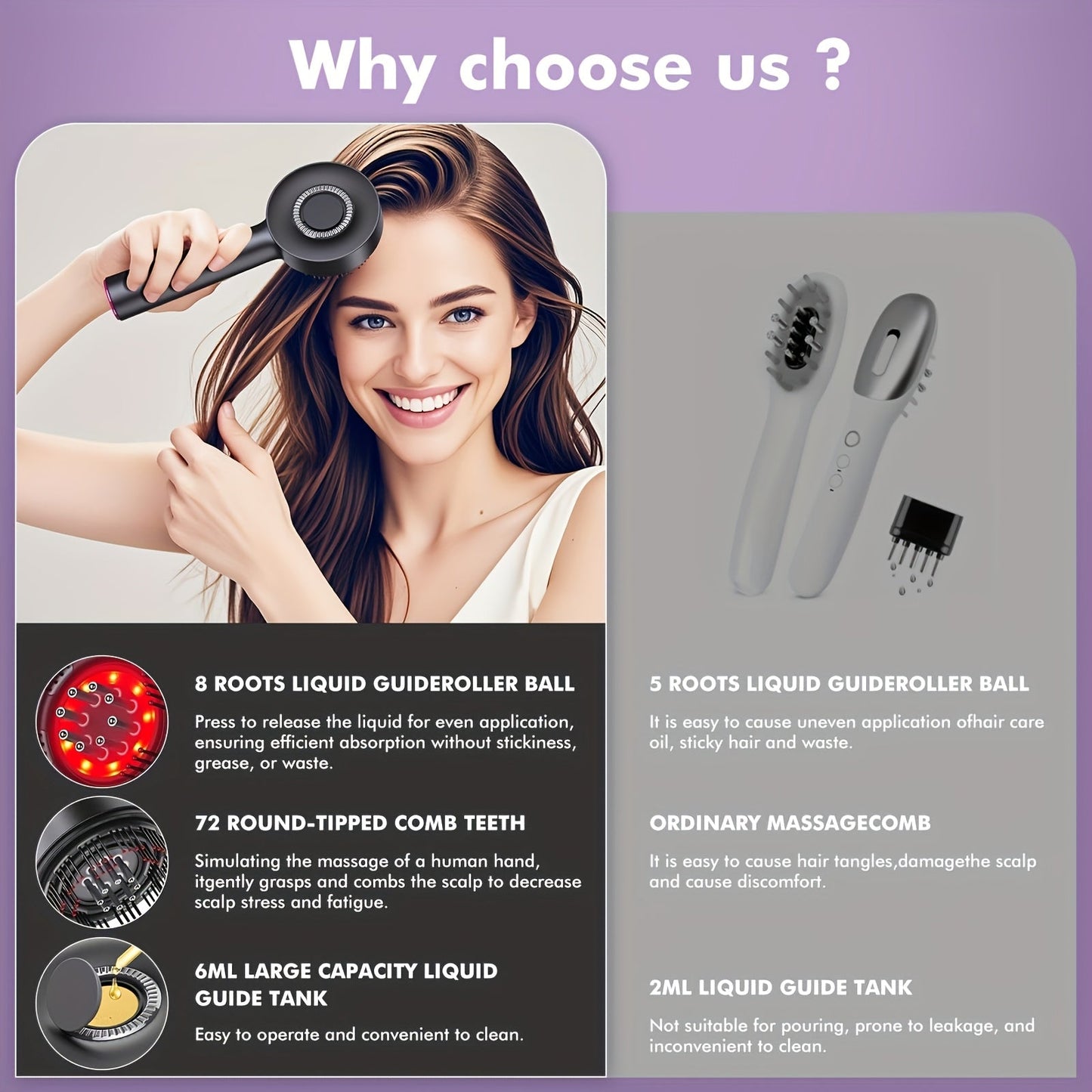 Portable Smart Comb for Scalp Massage & Grooming TJR4S7B