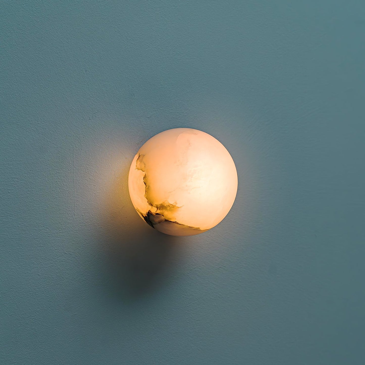 Mini Orb Alabaster Wall Light With Sculpted Stone Shade