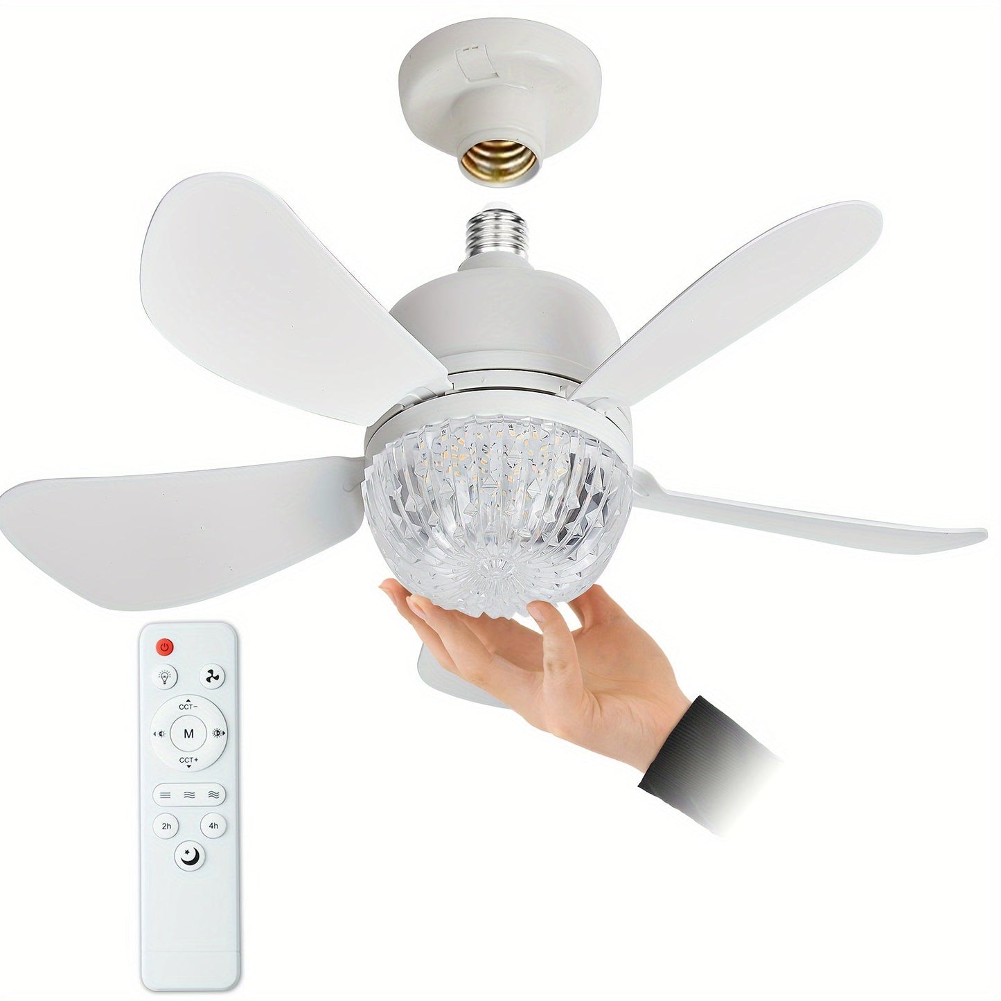 Elegant LED Ceiling Fan, Remote Control, Dimmable Light – TJR6T5X