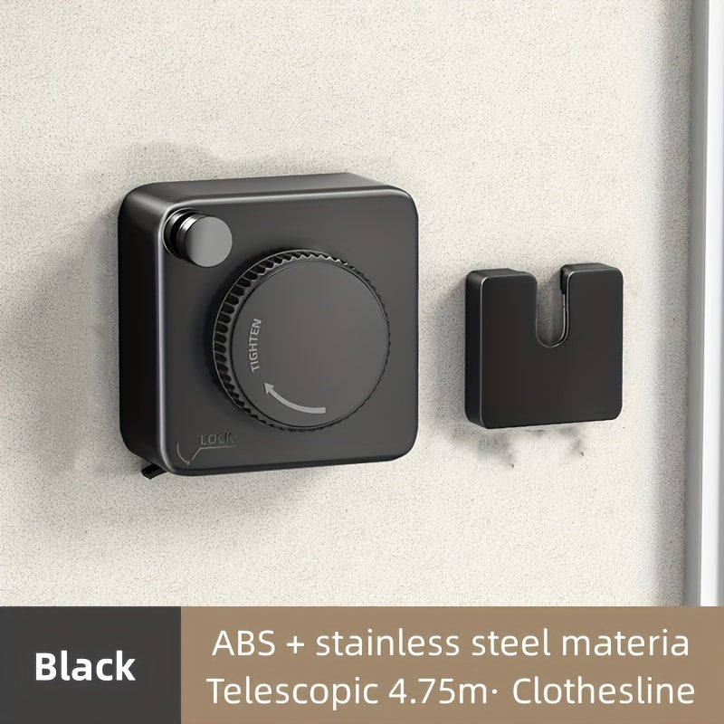 Heavy-Duty Retractable Clothesline, 4.75m Stainless Steel Rope TJR9H4S