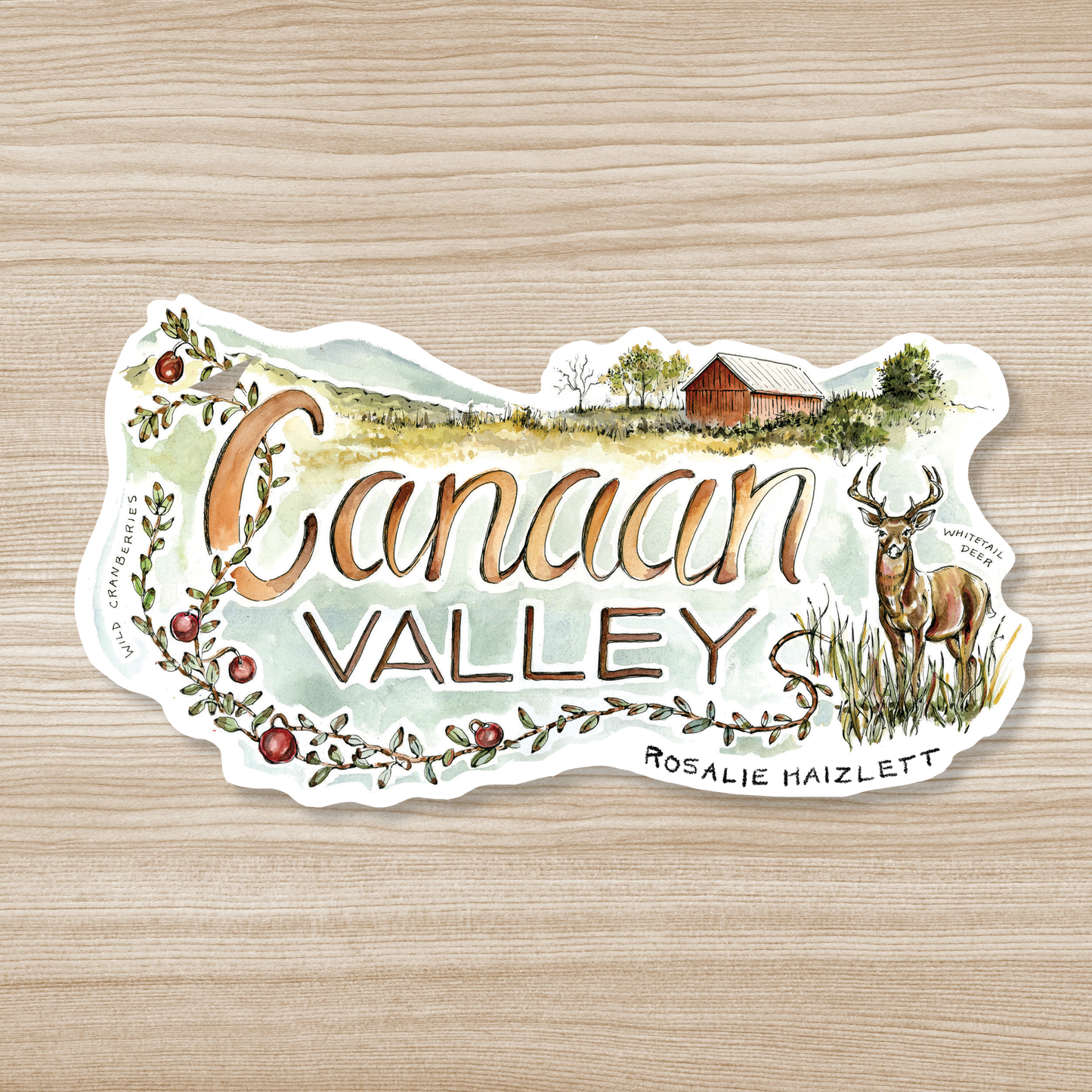 Rosalie Haizlett Illustration - Canaan Valley Waterproof Sticker
