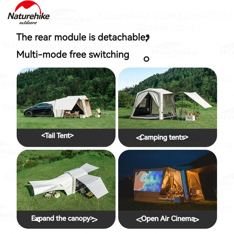 Naturehike AIR 7.0 Inflatable Car Tail Tent Portable SUV MPV Side Tunnel Tent Sunshade Waterproof Beach Car Rear Tent Camping Outdoor 35㎡ With Canopy