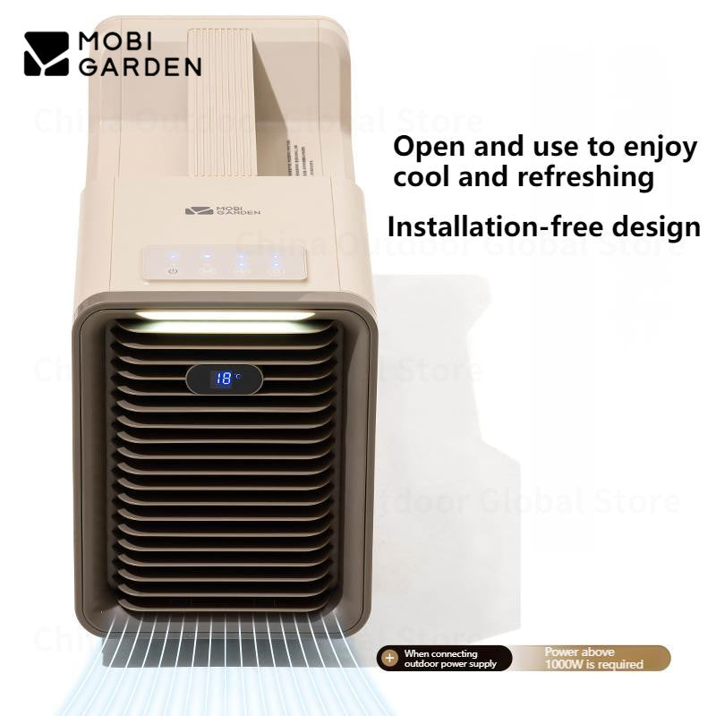 MOBI GARDEN Mobile Air Conditioner Outdoor Portable Fan Integrated Car Cooler 450W Cooling Camping Tent Indoor Car Cooling Fan With Built-in Lighting