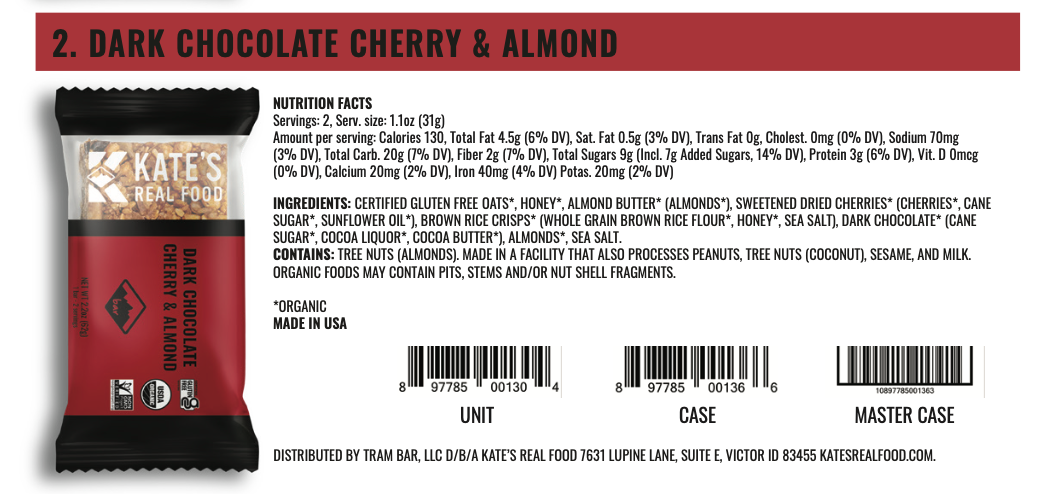 Kate's Real Food - Dark Chocolate Cherry & Almond
