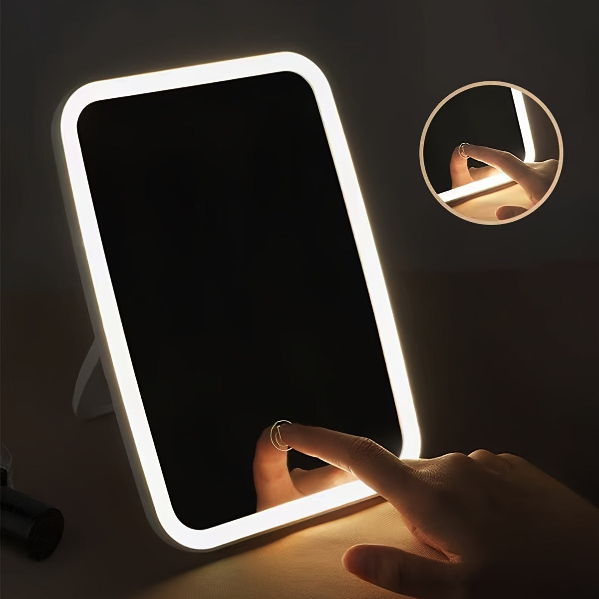 USB Charging White LED Makeup Mirror - QN2K