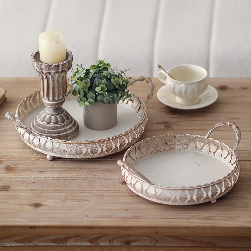 Vintage French-Style Metal Trays -F3LC