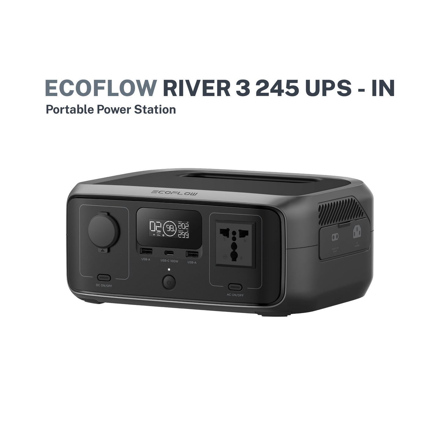 Ecoflow River 3 245 UPS Power Station Portable Lightweight Compact Fast Charging Power Supply 220V High Powered Energy Storage Battery Camping Outdoor Travel Eco Flow