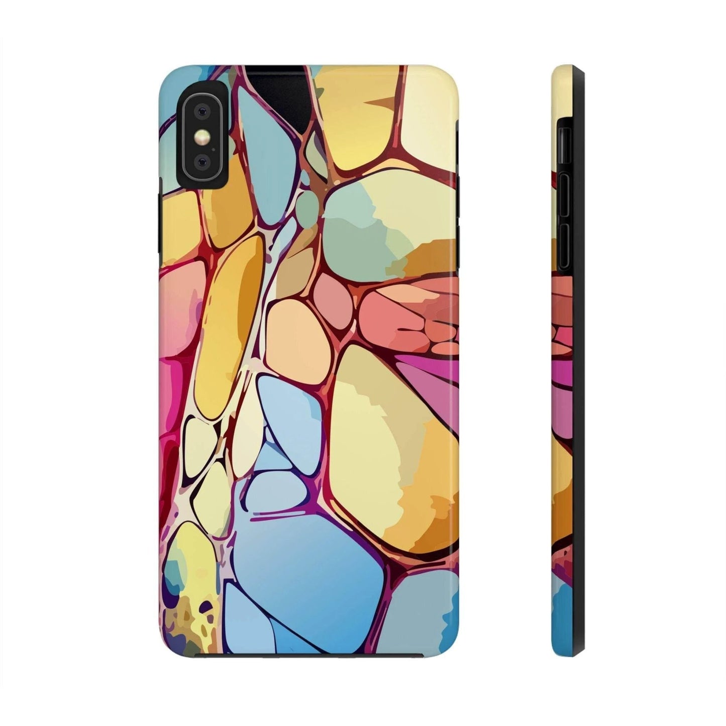 Maximalist iPhone Case for Earthy Aesthetic Lovers — Abstract Chalk Stone AOP Cover, Shockproof Lexan Phone Armor, Gorpcore Tech Accessory