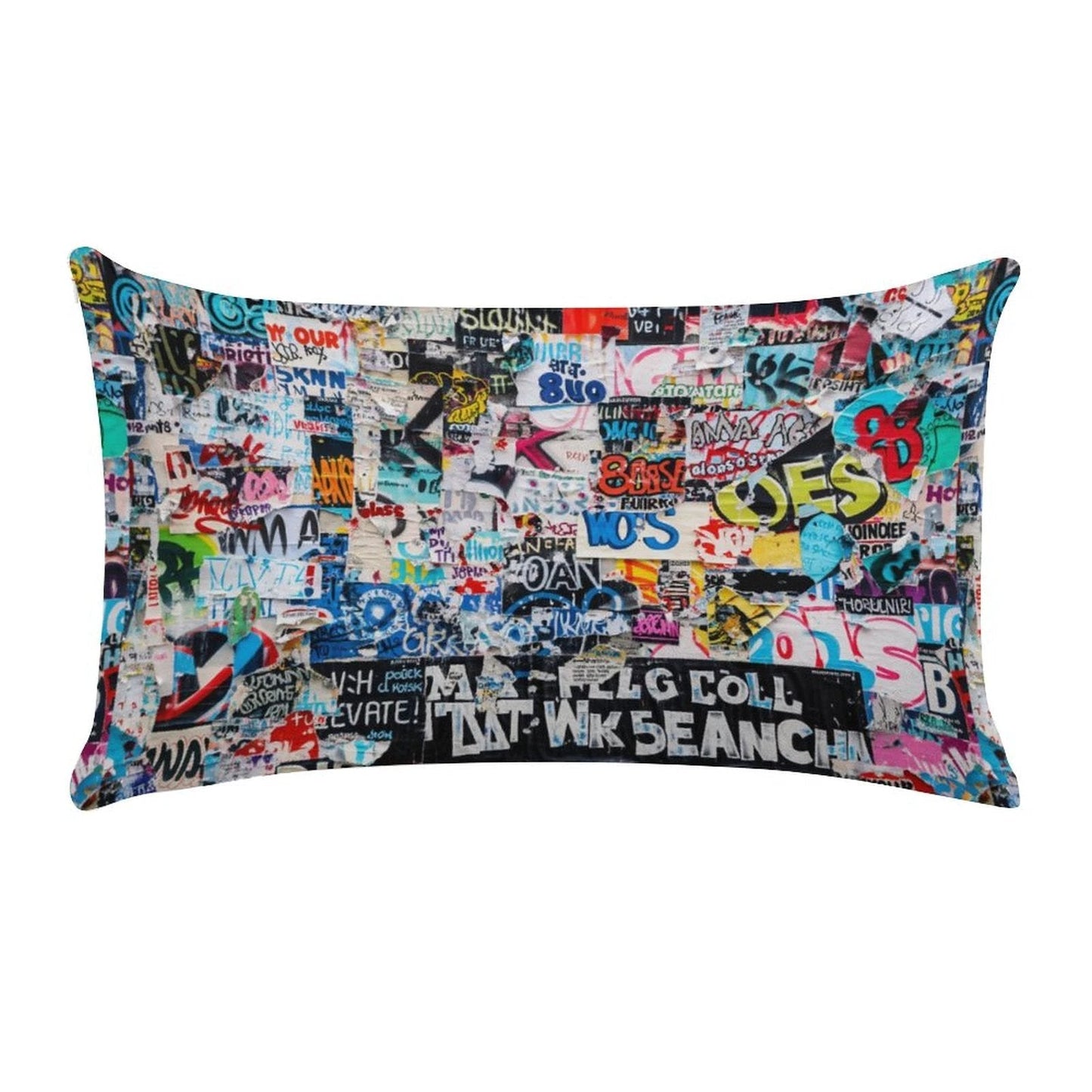 Graffiti Collage Long Pillowcase — Ultra-Soft Street Art AOP Body Pillow Cover, Dopamine Decor