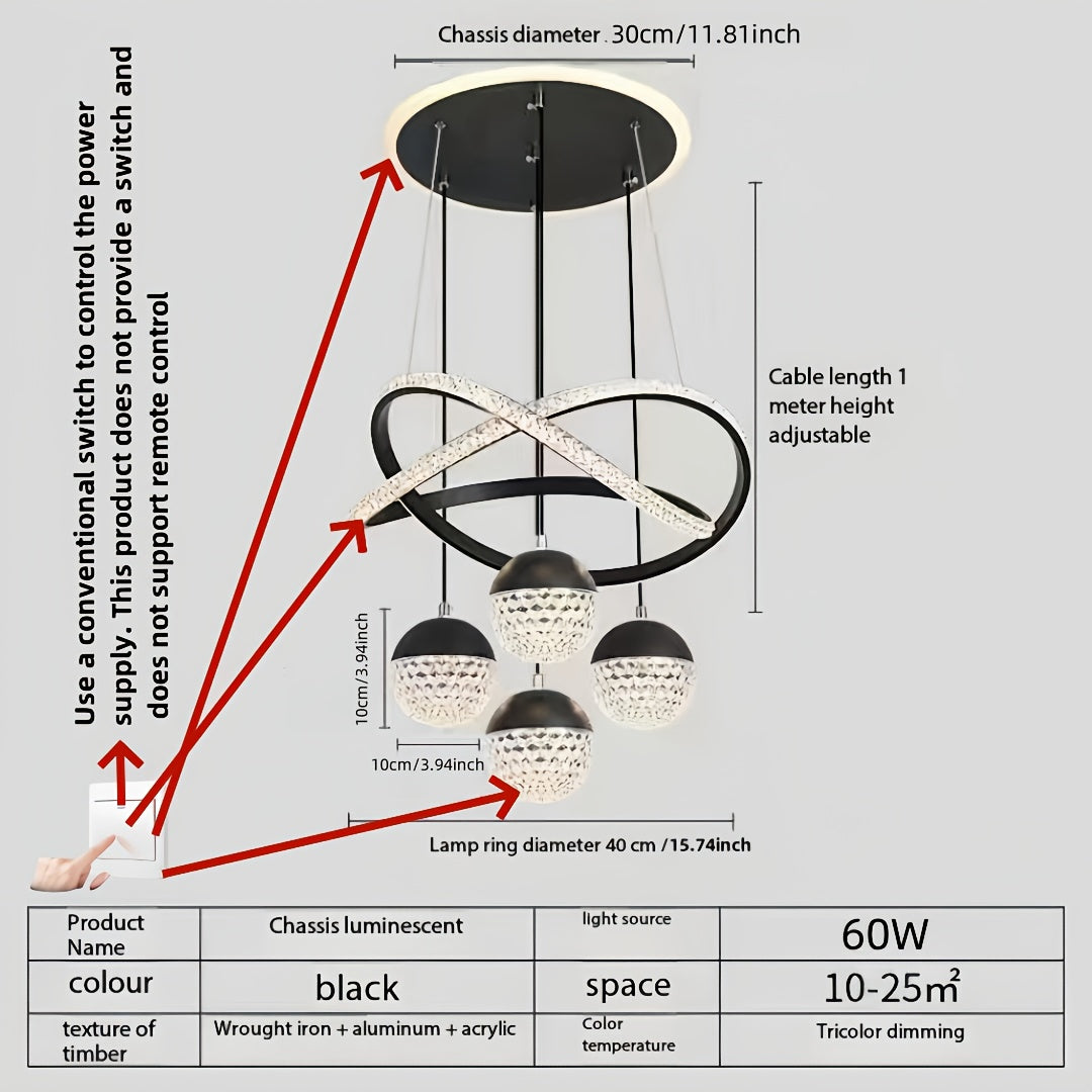 Modern LED Pendant Chandelier for Dining  Living Room-XN3M