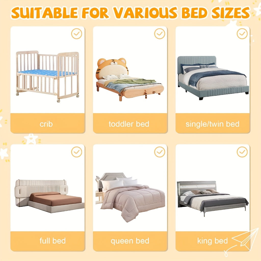 Gray Foldable Bed Guardrail  AntiFall Bumper for QueenFull Beds-L7TP