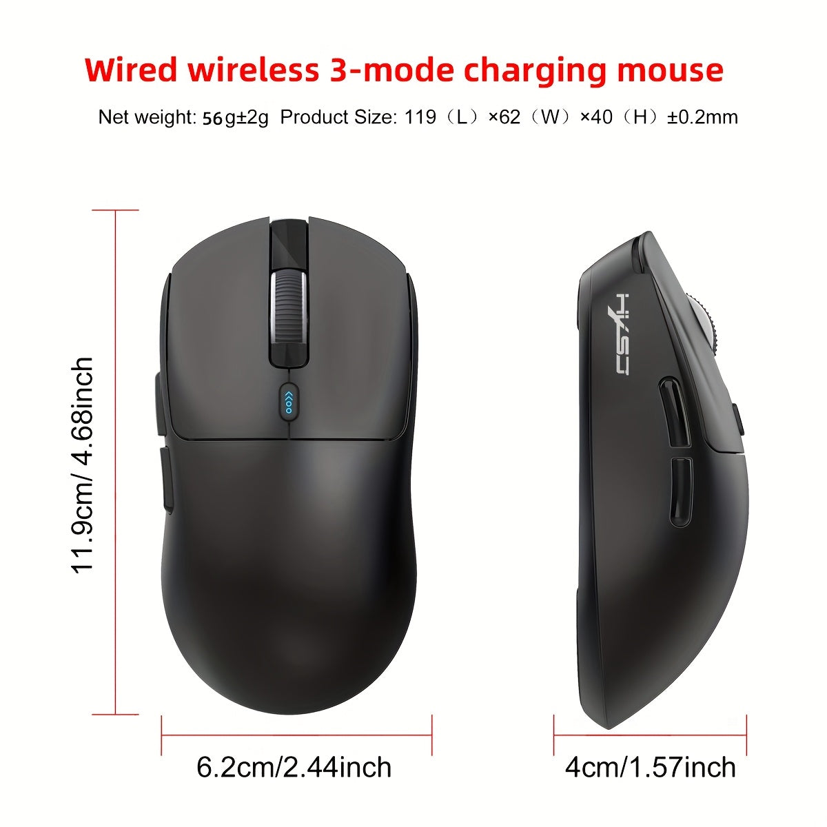New 2025 Three Mode Gaming Mouse, 12000cpi Adjustable TJR2C9K