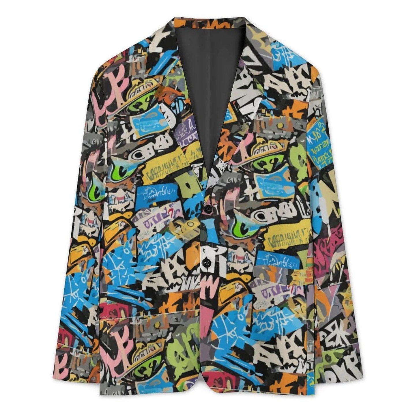 Maximalist AOP Two-Button Suit | 260gsm British-Fabric Blazer + Trouser Set — Silk-Lined Statement Formalwear for Weddings, Galleries