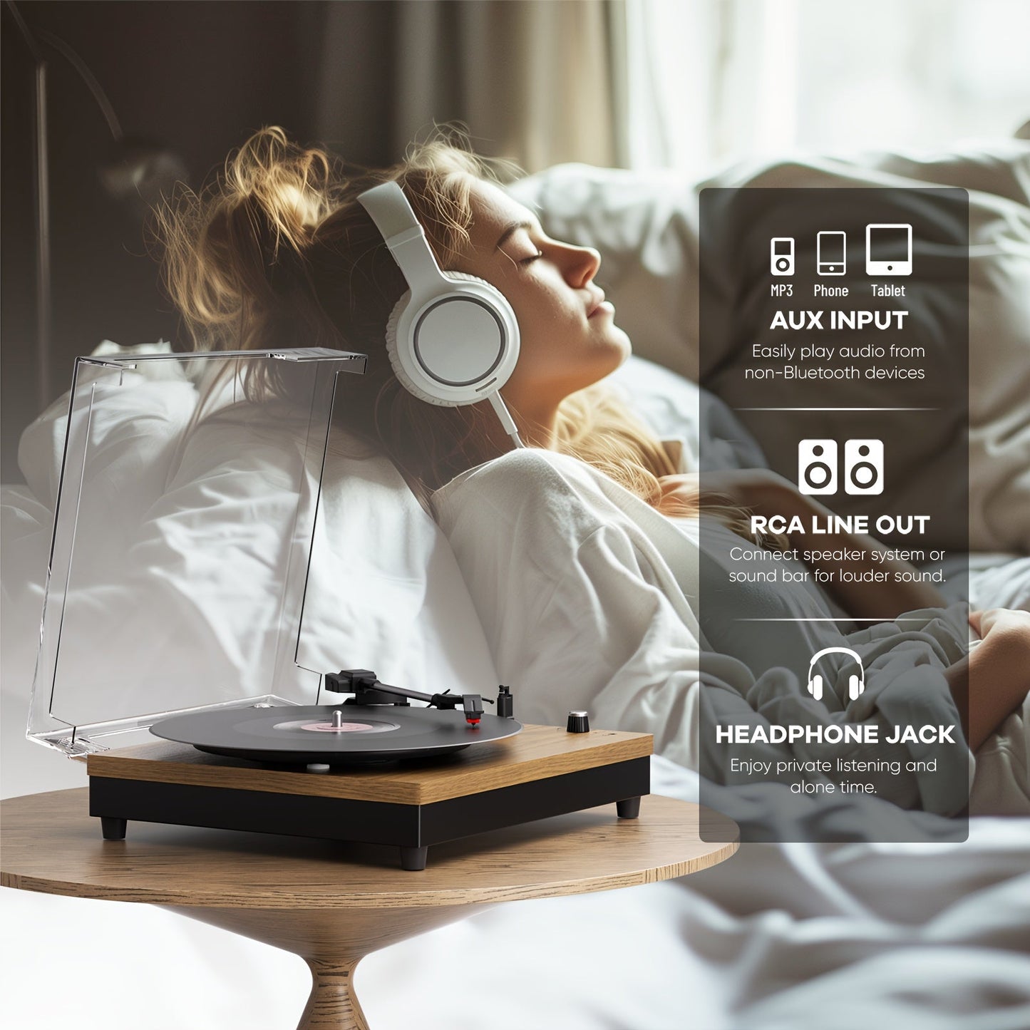 EUMAIO E200 Turntable Record Player- HMT17RP